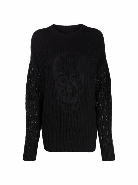 crystal-embellished knitted jumper