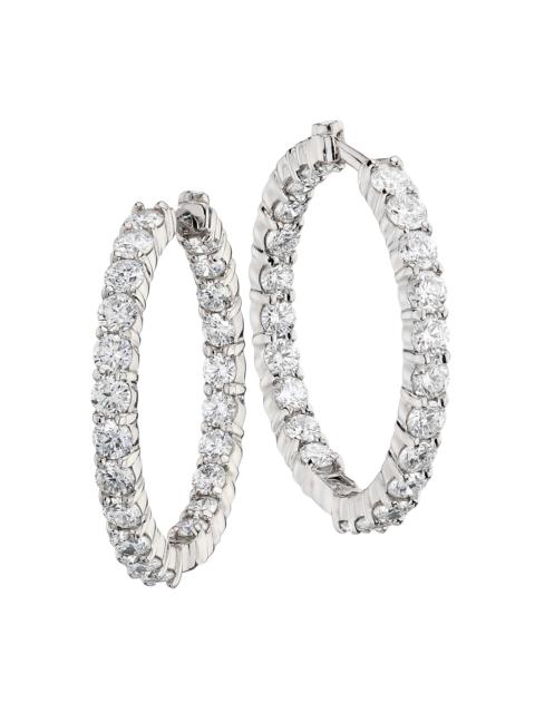 ROBERTO COIN Women's Perfect Diamond Hoops 18K Yellow Gold & 3.43 TCW Diamond Inside-Out Hoop Earrings - White Go