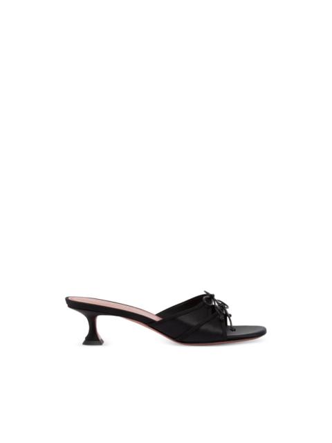 Amina Muaddi Eleonora bow silk sandals