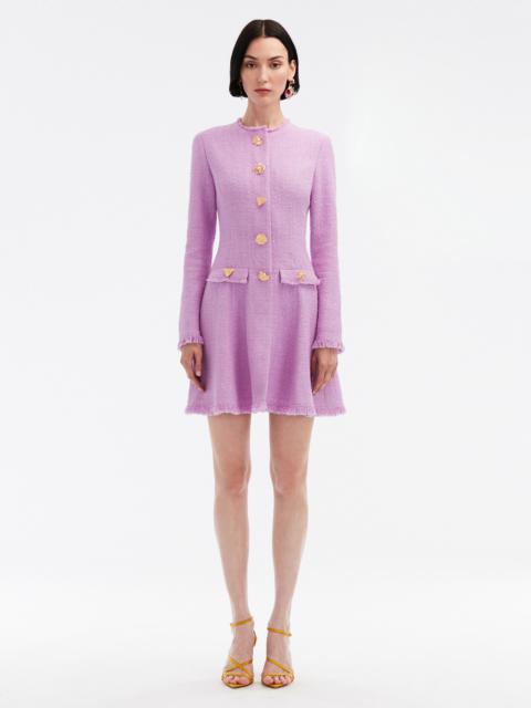 Oscar de la Renta ZIP FRONT COTTON TWEED DRESS