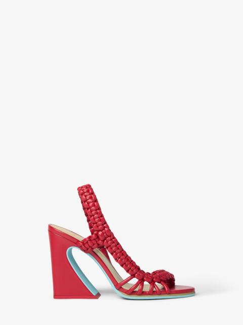 FENDI Fendi Arco Red leather high-heeled sandals