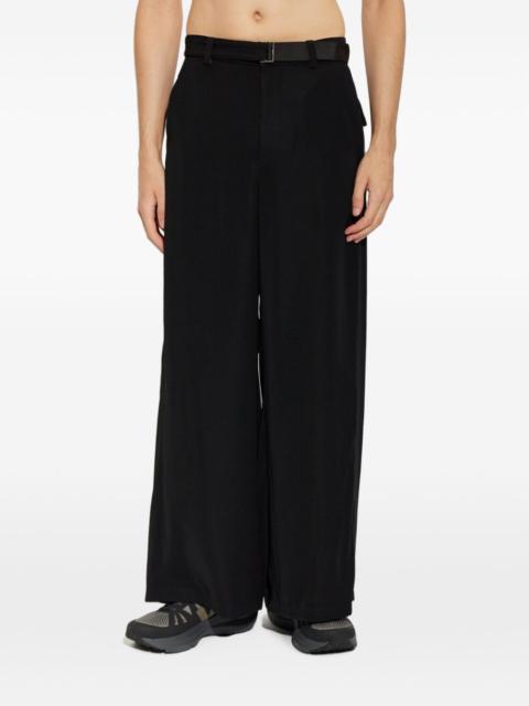 sacai belted wide-leg trousers