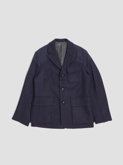 Nigel Cabourn Tenzing Jacket Harris Tweed Ventile in Black Navy