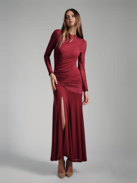 BARDOT Liyana Ruched Mesh In Berry