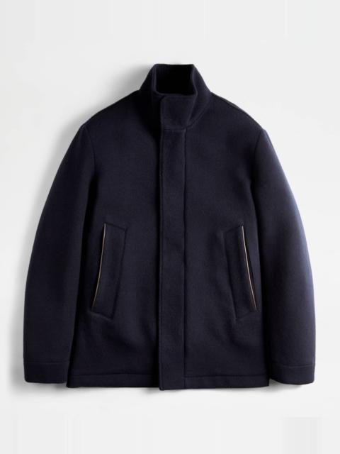 Tod's CABAN IN CASHMERE BLEND JERSEY - BLUE