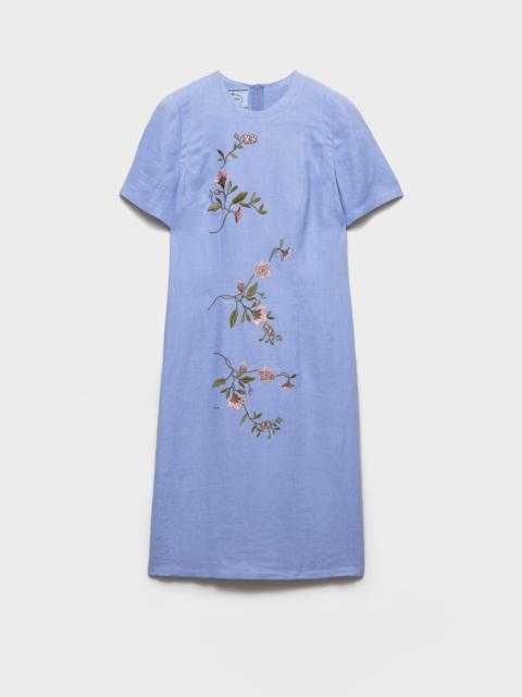 Prada Embroidered linen dress