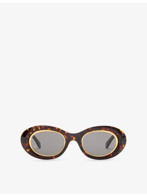 Loewe G821MN0X02 Oval Mini Anagram Oval-Frame Acetate Sunglasses