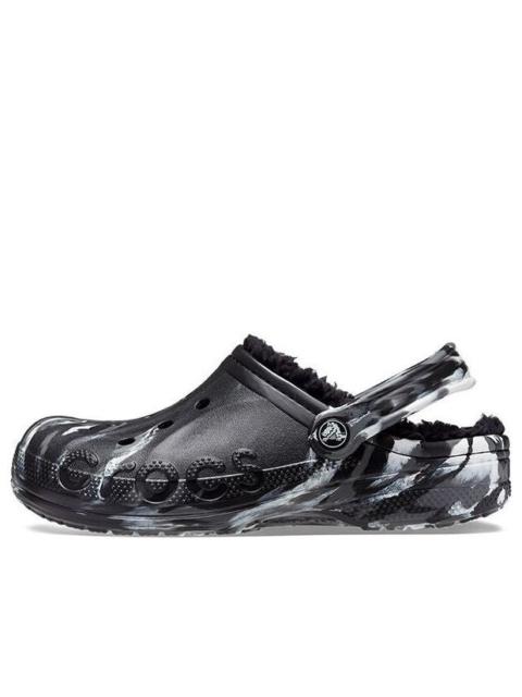 crocs Crocs Baya Lined Marbled Clogs 'Black Silver' 208333-0C4