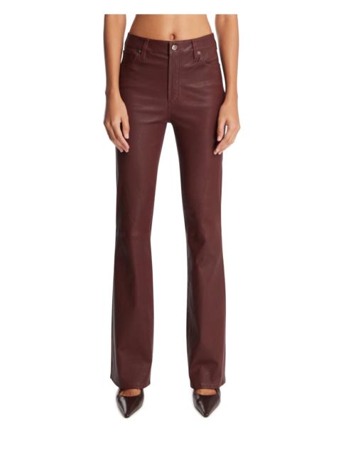 FRAME Burgundy The Leather Reboot Trousers