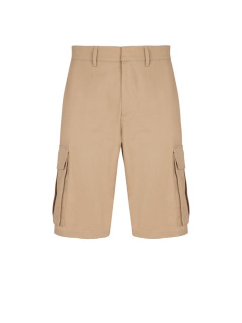 Balmain Cotton canvas cargo Bermuda shorts
