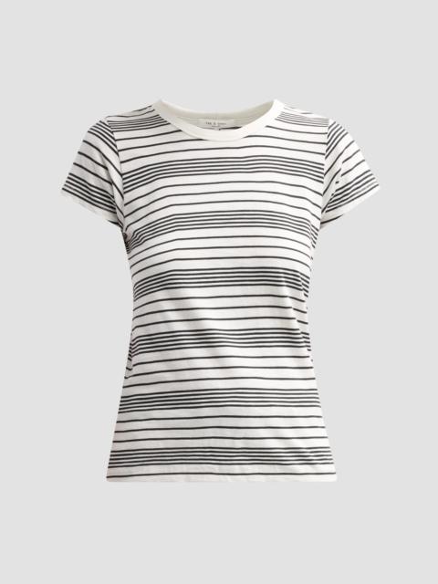 rag & bone Women's The Slub Striped Pima Cotton T-Shirt - Ivory Black Multi