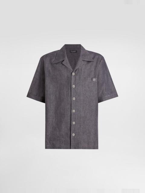 Dolce & Gabbana Hawaii linen canvas shirt