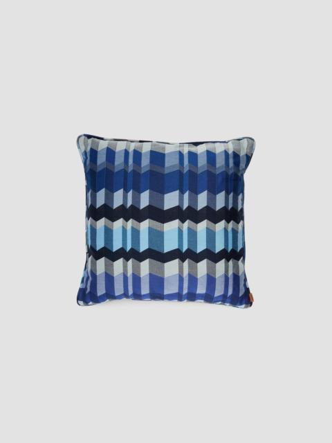 Missoni Positano Chevron-Striped Square Cushion - Blue Multicolor