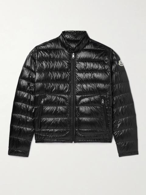 Moncler Acorus Logo-Appliquéd Quilted Glossed-Shell Down Jacket