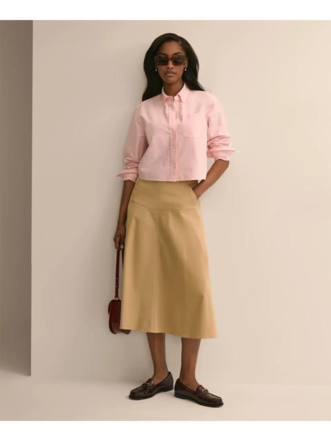 Brooks Brothers Cotton-Blend Twill A-Line Skirt
