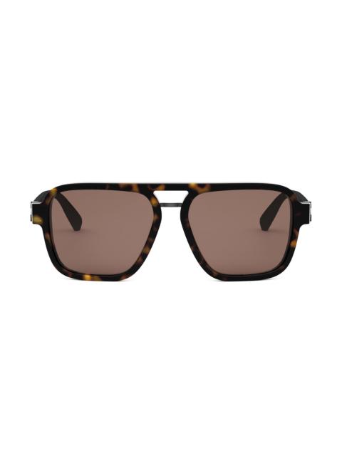 BVLGARI Men's Aluminium 56MM Tortoiseshell Square Sunglasses - Dark Havana Brown