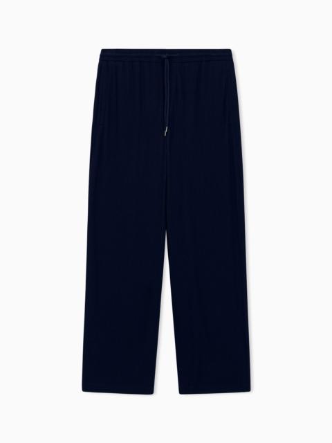 GIORGIO ARMANI TROUSERS REGULAR FIT IN SEERSUCKER JERSEY WITH CASHMERE