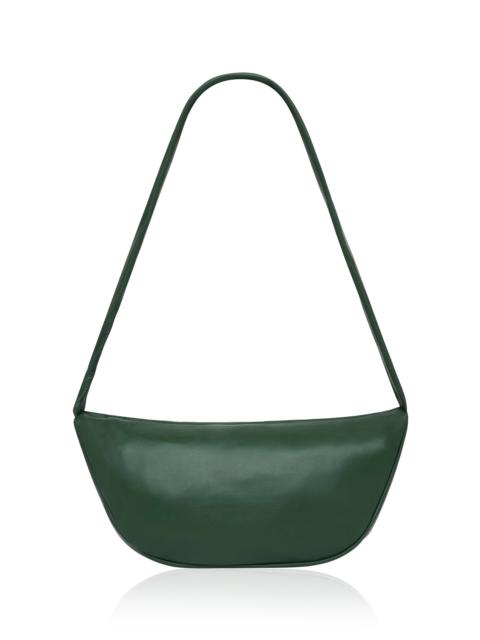 Soft Crescent Leather Crossbody Bag green