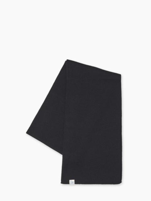 Merz b. Schwanen MERZ B. SCHWANEN MWSC01 MERINO WOOL RIBBED SCARF DEEP BLACK