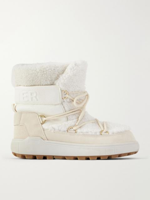 BOGNER Chamonix S 10 C leather and suede-trimmed shearling snow boots Off-white