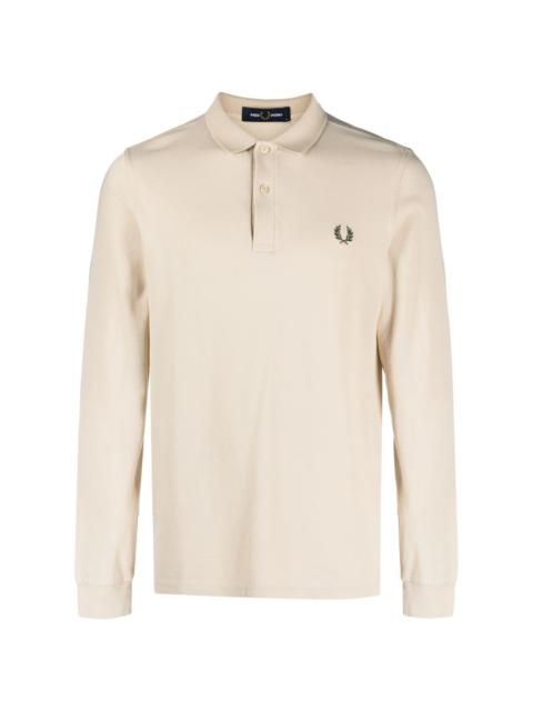 logo-embroidered cotton polo shirt