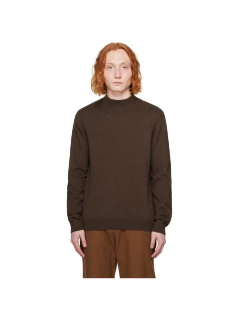 Lemaire Brown Mock Neck Sweatshirt | REVERSIBLE Lemaire Brown Mock Neck Sweatshirt | REVERSIBLE