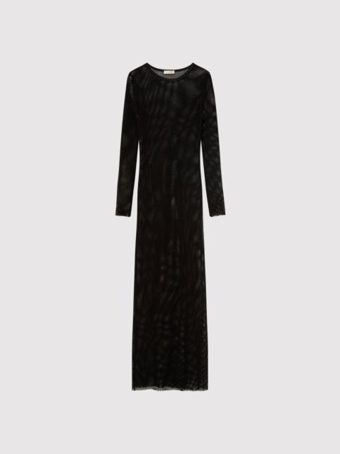 ST. AGNI Mesh Long Sleeve Dress - Black