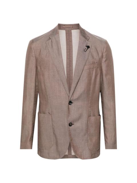 brooch-detail single-breasted blazer