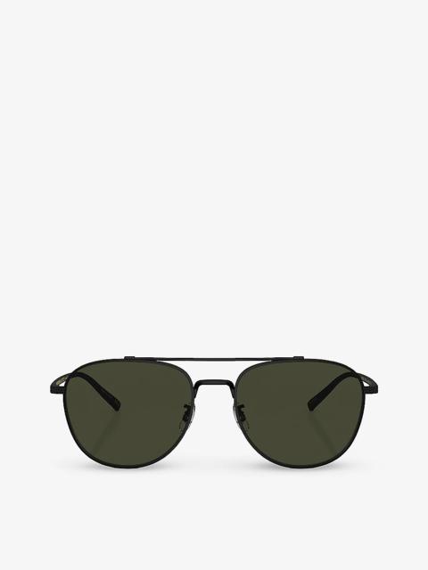 Oliver Peoples OV1335ST Rivetti pilot-frame titanium sunglasses