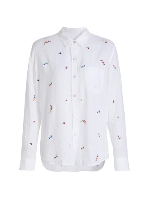 Rails Women's Charli Floral Linen-Blend Shirt - Wild Flower Embroidery