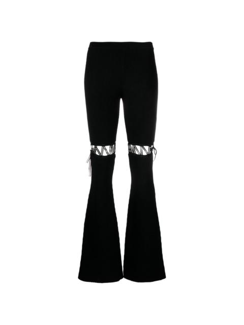 NENSI DOJAKA lace-up ribbed trousers