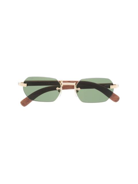 tinted geometric-frame sunglasses