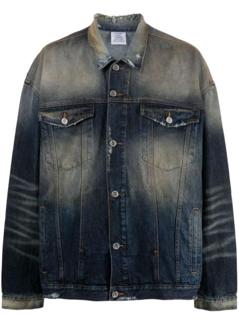 VETEMENTS distressed-effect stonewashed denim jacket