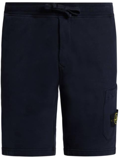 Stone Island Compass logo-patch cotton track shorts