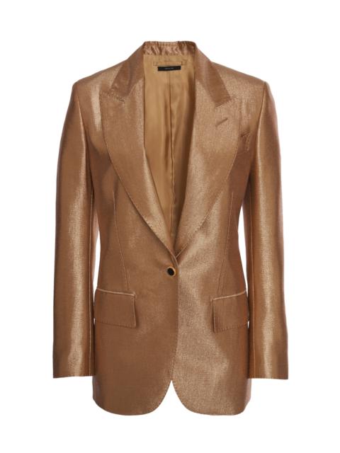 Metallic Wool Blazer gold