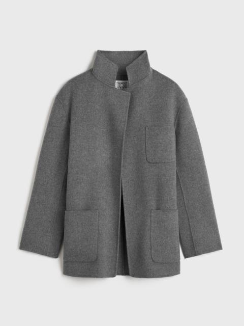 Patch pocket doublé jacket pale grey melange