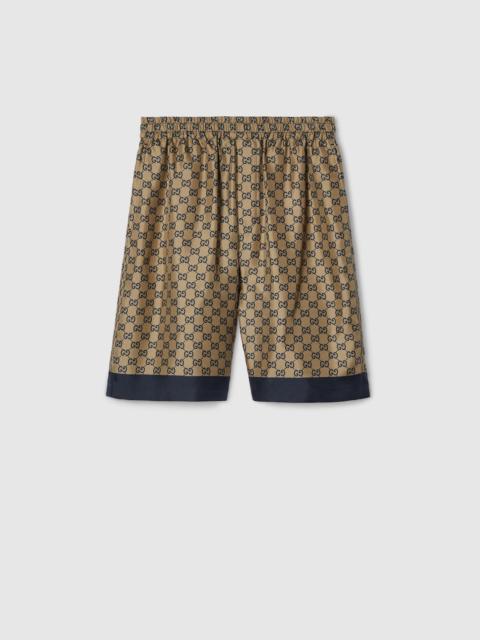 GUCCI Printed silk twill shorts