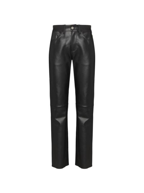 slim-fit leather trousers