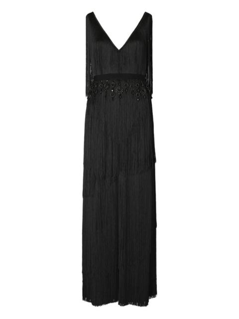 TORY BURCH fringed maxi dress