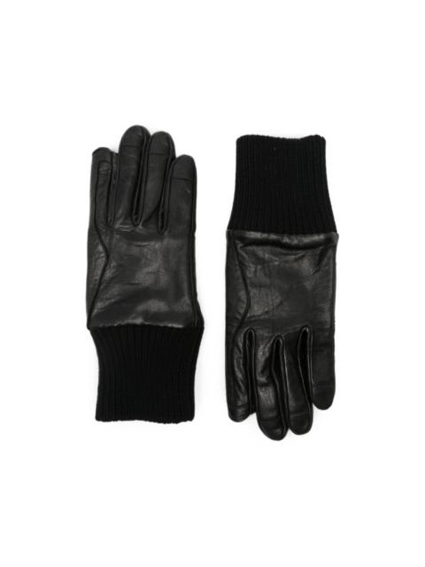 Rick Owens ribbed-cuff leather gloves