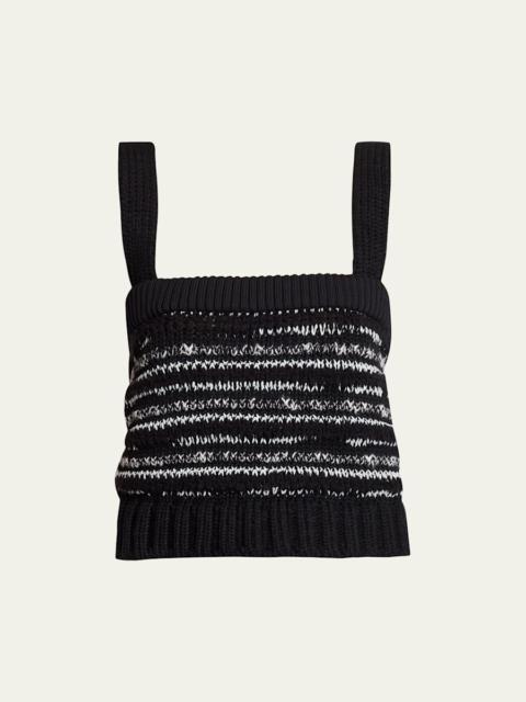 sacai Melange Knit Crop Tank Top
