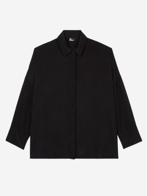 The Kooples LOOSE BLACK WASHED SILK SHIRT