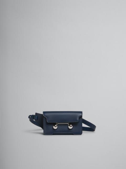 Marni DEEP BLUE LEATHER TRUNKAROO CROSSBODY BAG