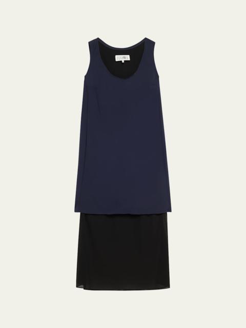 Maison Margiela Mixed-Media Tank Midi Dress