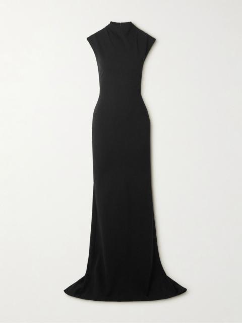 JACQUEMUS Alba crepe mock-neck maxi dress Black