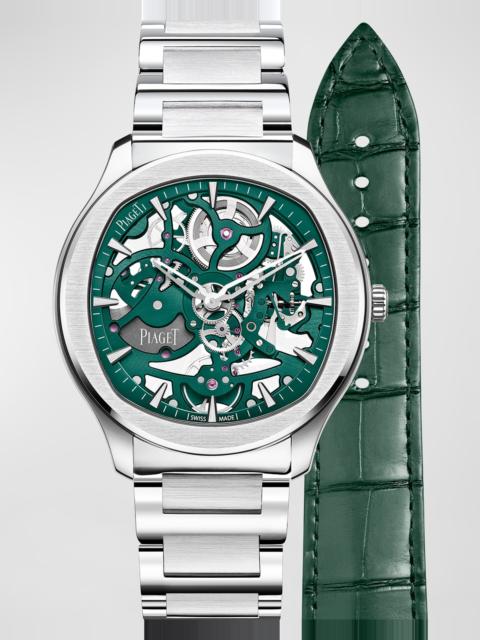 Piaget Polo 42mm Stainless Steel Green Skeleton Watch