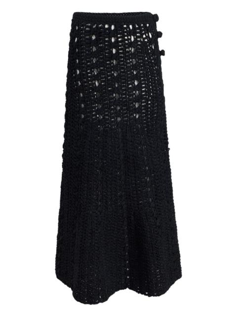 KHAITE Ryder pompom crochet maxi skirt