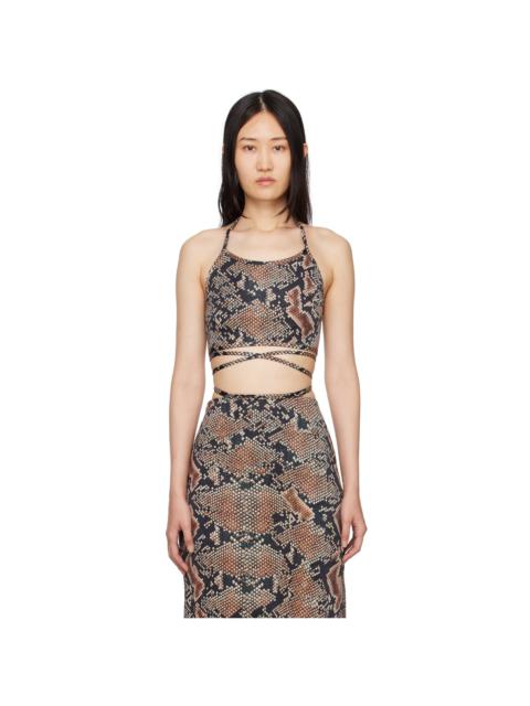 ATLEIN Black Snake Print Tank Top
