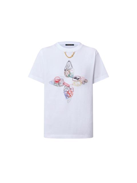 Louis Vuitton Travel Stamp Flower T-Shirt