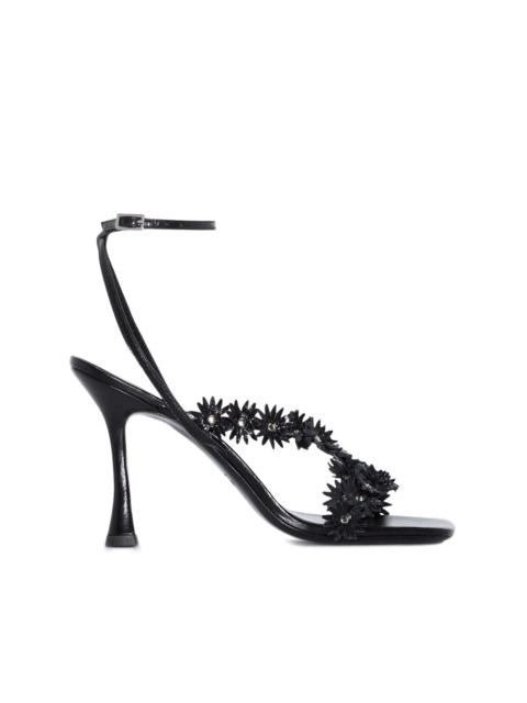 BY FAR Poppy floral-appliqué 95mm sandals